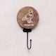 Brown Round Wooden Pigeon Hooks For Kids